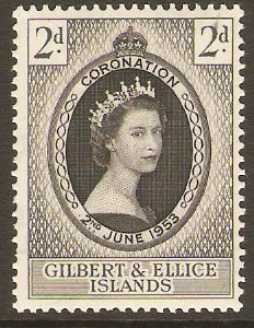 Gilbert and Ellice 1953 Coronation Stamp. SG63.
