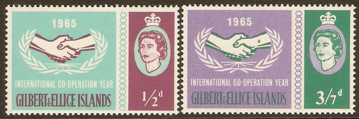 Gilbert and Ellice 1965 Int. Cooperation Year Set. SG104-SG105.