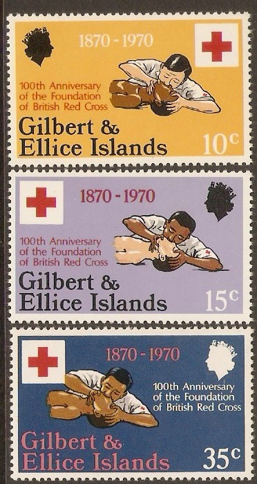 Gilbert and Ellice 1970 Red Cross Centenary Set. SG159-SG161.