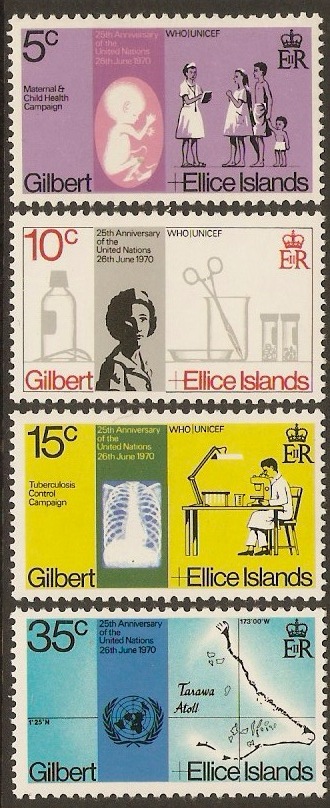 Gilbert and Ellice 1970 UN Anniversary Set. SG162-SG165.