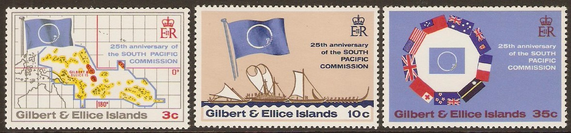Gilbert and Ellice 1972 Commission Anniversary Set. SG196-SG198.