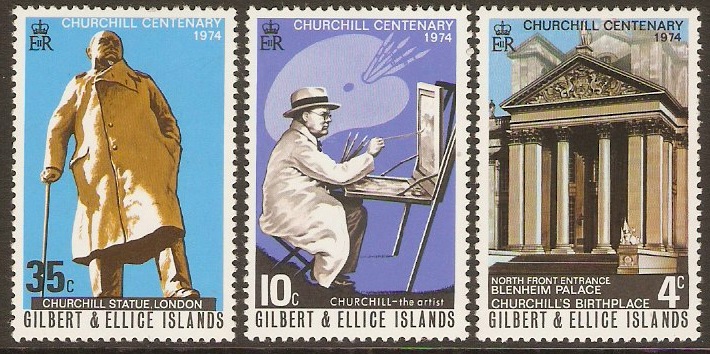 Gilbert and Ellice 1974 Churchill Commemoration Set. SG240-SG242
