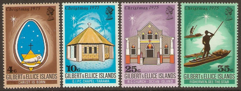 Gilbert and Ellice 1975 Christmas Stamps Set. SG256-SG259.