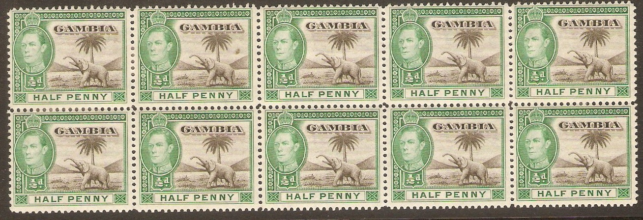 Gambia 1938 d Black and emerald-green. SG150.