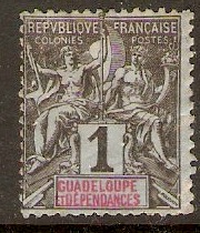 Guadeloupe 1892 1c Black on azure. SG34.