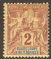 Guadeloupe 1892 2c Brown on buff. SG35. - Click Image to Close