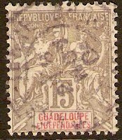 Guadeloupe 1900 15c Grey. SG50.