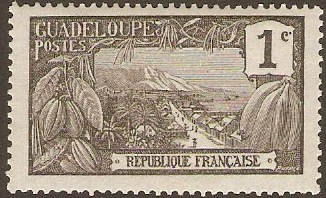 Guadeloupe 1905 1c Black on azure. SG61.