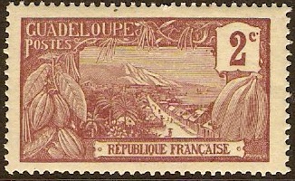 Guadeloupe 1905 2c Purple-brown on straw. SG62.