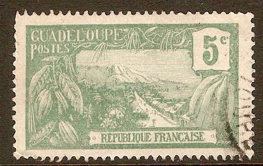 Guadeloupe 1905 5c Green. SG64.