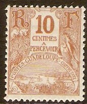 Guadeloupe 1905 10c Brown. SGD64.