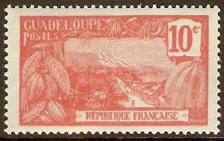 Guadeloupe 1922 10c Scarlet on azure. SG85.