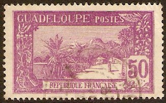 Guadeloupe 1928 3c Magenta and yellow. SG107. - Click Image to Close