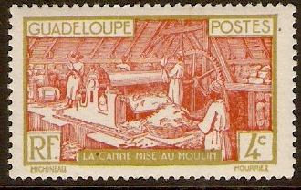 Guadeloupe 1928 4c Chestnut and yellow-olive. SG108.