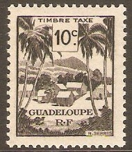Guadeloupe 1947 10c Black Postage Due. SGD231.
