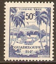 Guadeloupe 1947 50c Ultramarine Postage Due. SGD233.