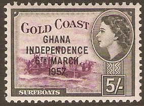 Ghana 1957 5s Independence Series. SG180.