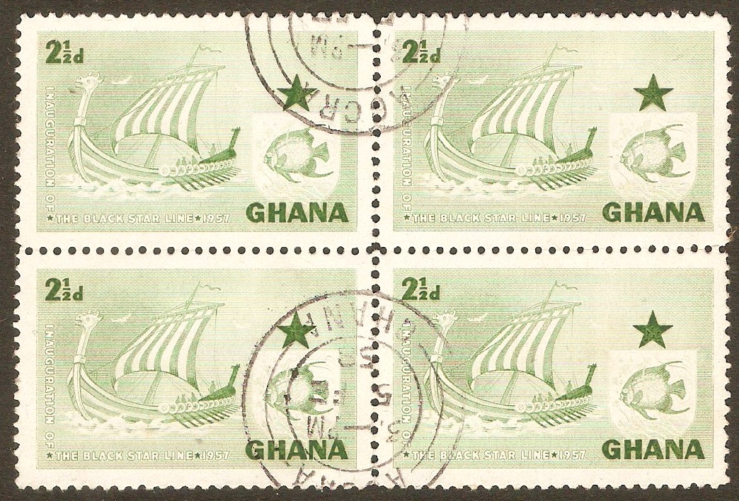 Ghana 1957 2d Emerald-green Viking Ship. SG182.