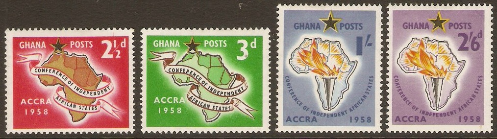 Ghana 1958 Independent States Conference Set. SG189-SG192.