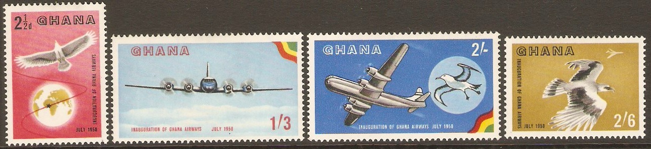 Ghana 1958 Ghana Airways Set. SG193-SG196.