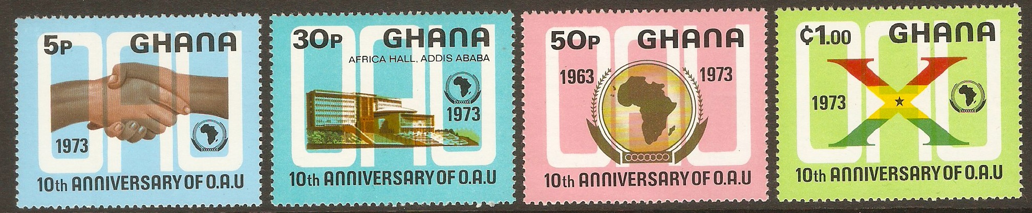 Ghana 1973 OAU Anniversary Set. SG686-SG689.
