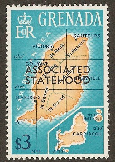 Grenada 1967 $3 Associated Statehood o'print series. SG276.