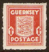 Guernsey 1941 1d Pale vermilion. SG2a.