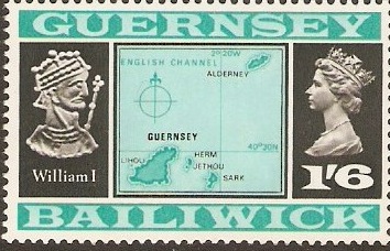 Guernsey 1969 1s.6d Blue and black. SG23b.
