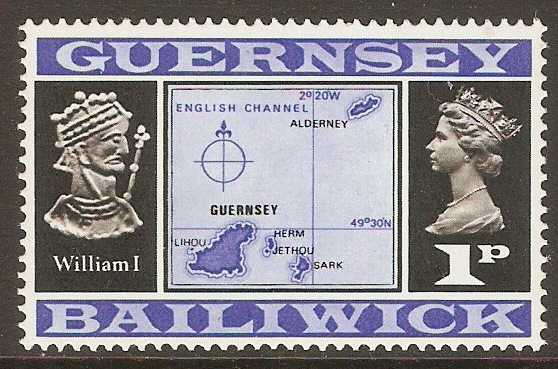 Guernsey 1971 1p Blue and black. SG45. - Click Image to Close
