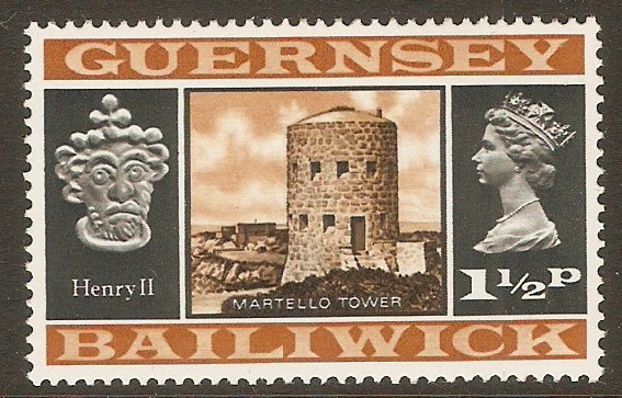 Guernsey 1971 1p Brown and black. SG46.