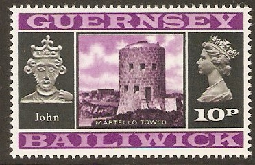 Guernsey 1971 10p Violet and black. SG56a.