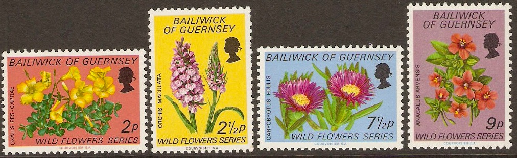 Guernsey 1972 Wild Flowers Stamps Set. SG72-SG75.