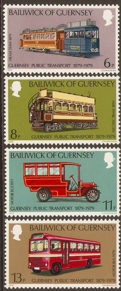 Guernsey 1979 Public Transport Stamps Set. SG203-SG206.