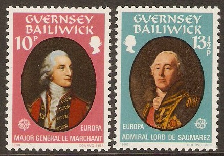 Guernsey 1980 Europa Stamps Set. SG212-SG213.