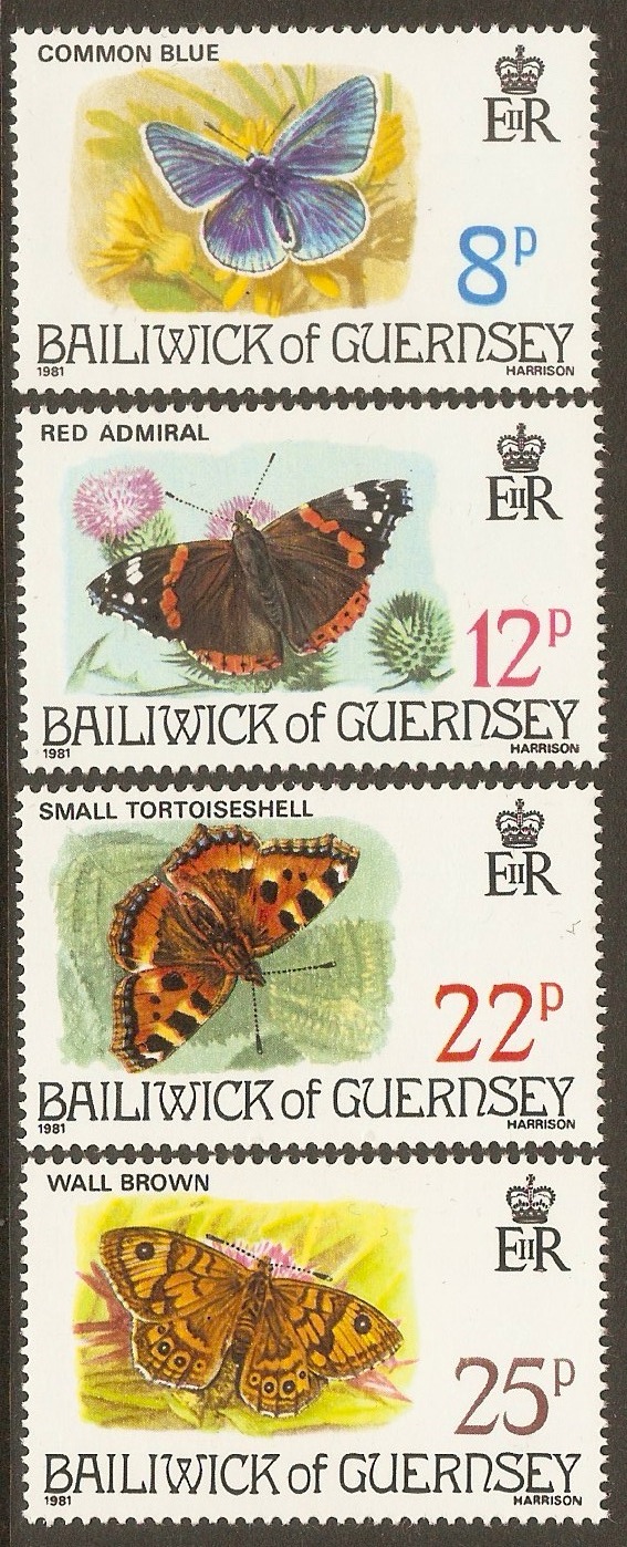 Guernsey 1981 Butterflies Set.SG226-SG229.