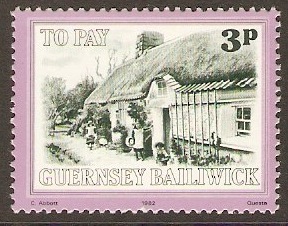 Guernsey 1982 3p Green and lilac Postage Due Stamp. SGD32.