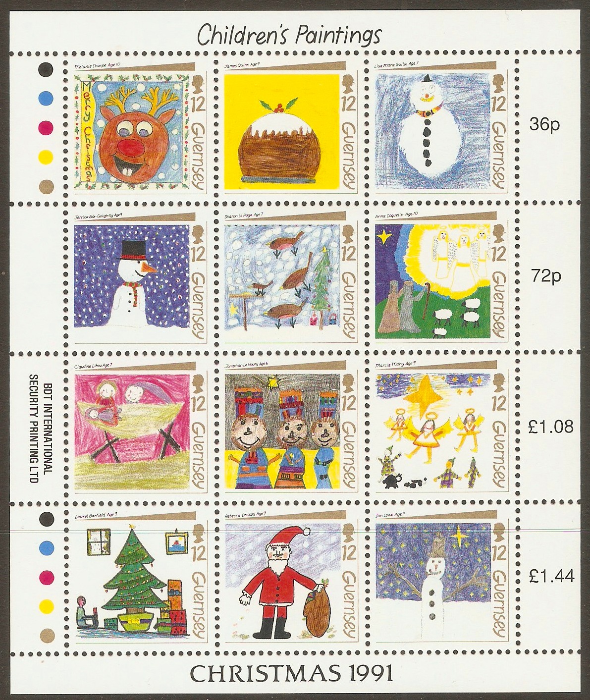 Guernsey 1991 Christmas set. SG540-SG551.
