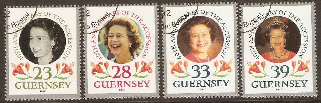 Guernsey 1992 Accession Anniversary set. SG552-SG555.