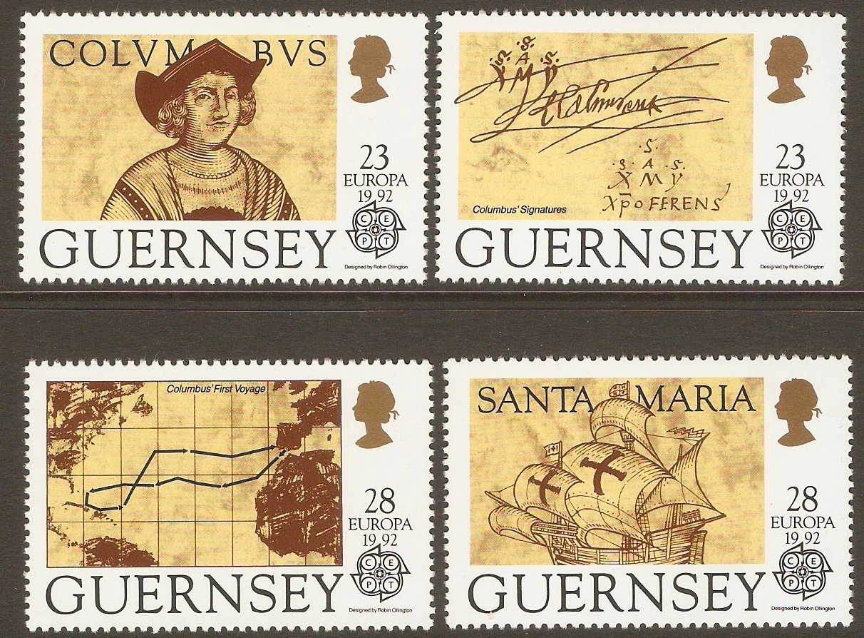 Guernsey 1992 Columbus Anniversary set. SG556-SG559.