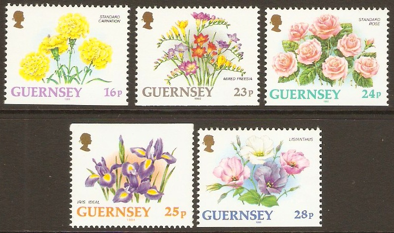 Guernsey 1992 Flowers Set. SG572-SG577.