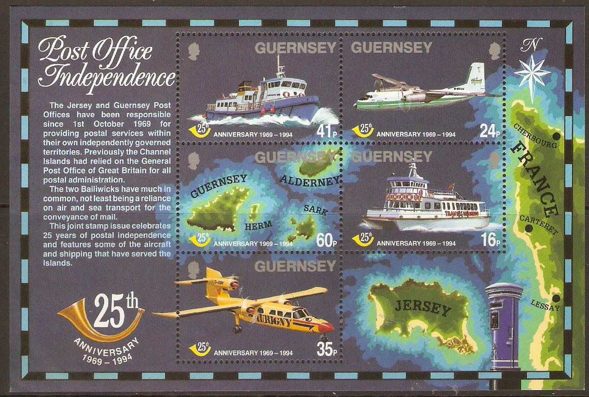 Guernsey 1994 Postal Anniversary Sheet. SGMS650.