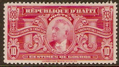 Haiti 1931 10c Red - UPU Anniversary series. SG311.