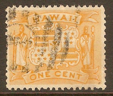 Hawaii 1894 1c Orange-yellow. SG77.