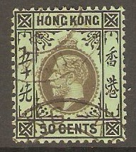 Hong Kong 1912 50c Black on blue-green. SG111.