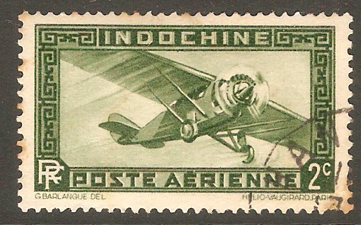 Indo-China 1933 2c Myrtle-green - Air series. SG198.