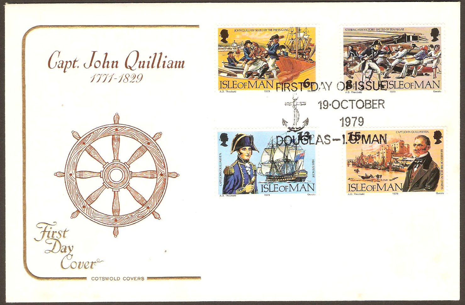 Isle of Man 1979 Captain Quilliam Commem. Set FDC. SG159-SG162.