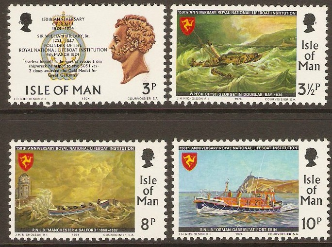 Isle of Man 1974 RNLI Anniversary Set. SG42-SG45.