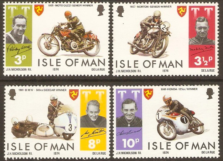 Isle of Man 1974 TT Races (1st. Issue) Set. SG46-SG49.