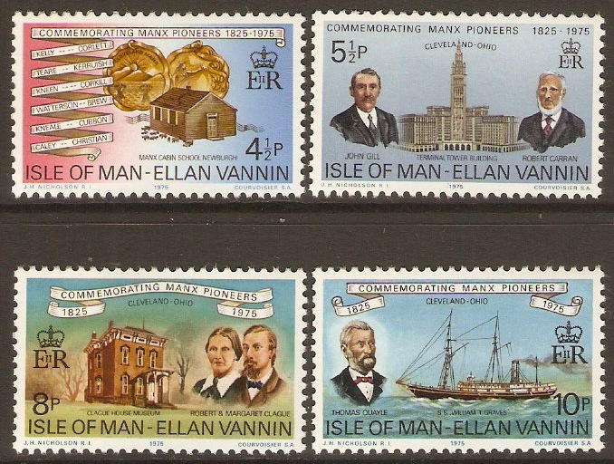 Isle of Man 1975 Cleveland Pioneers Set. SG59-SG62.