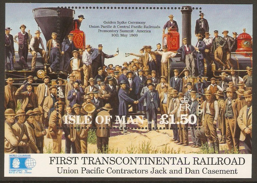 Isle of Man 1992 Golden Spike Ceremony Sheet. SGMS526.
